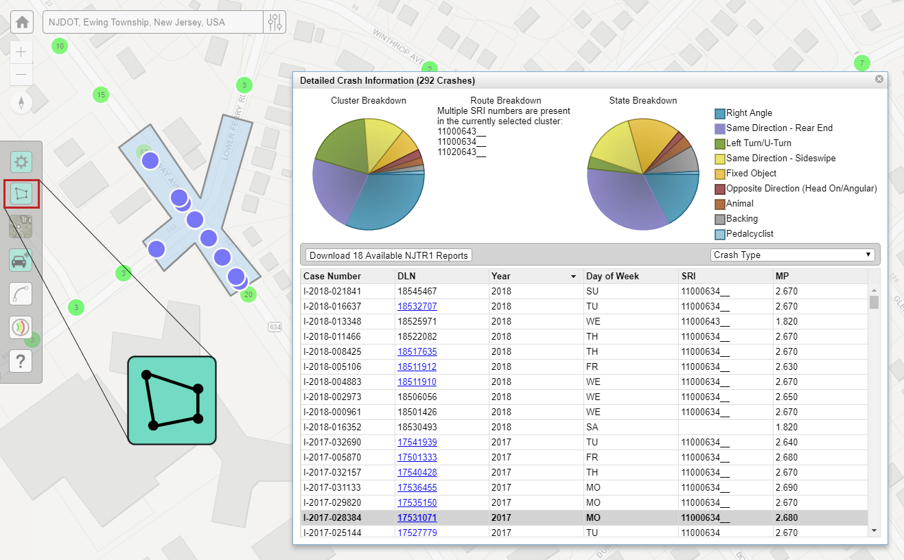 crash selection widget demo